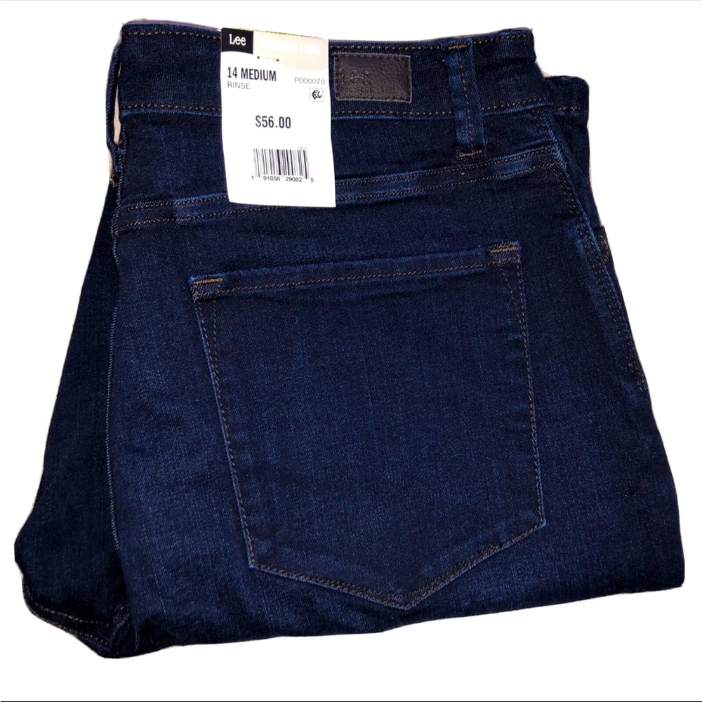 Lee Platinum Label Dark Blue Denim Comfort Fit Womens Jeans Sz 14 Medium
